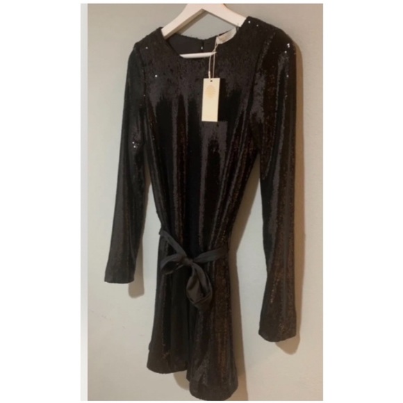 Ramy Brook Hallie Sequins Dress in BLACK. - Picture 6 of 10